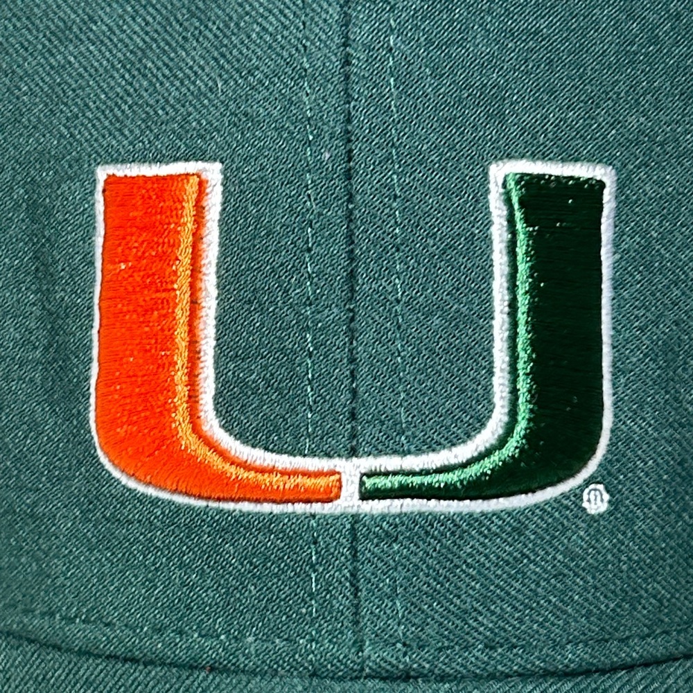 Green and Orange University of Miami Hurricanes baseball cap - Picture 2 of 7